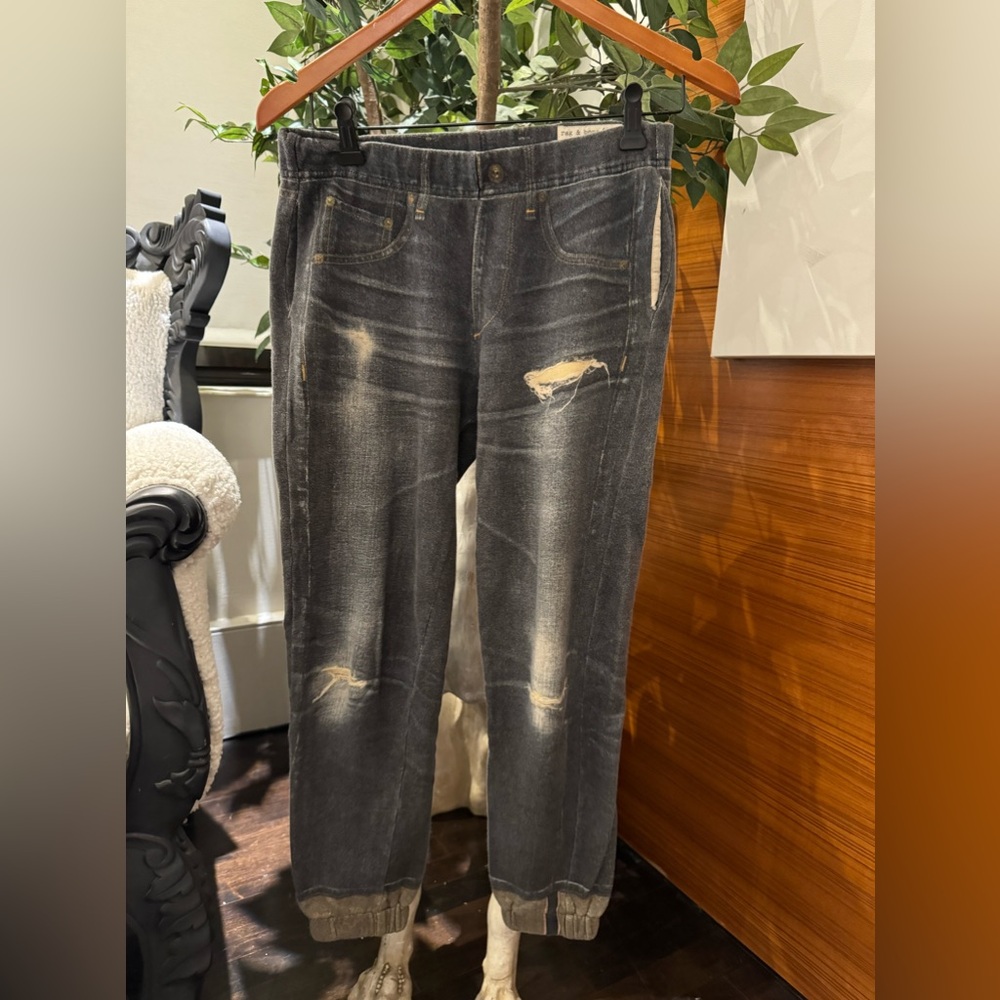 Rag & Bone Miramar faux printed Denim jogger, XS.